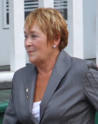 Pauline Marois, on the campaign trail, Baie-St-Paul, QC
