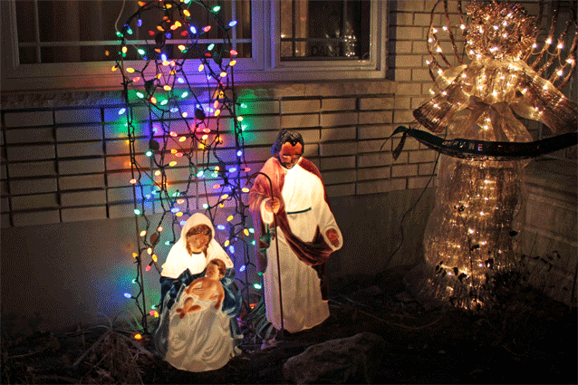 Some lighted Nativities