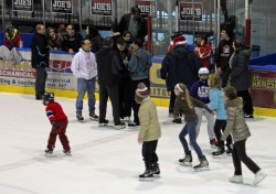 Families joined Bishop Marcel Damphousse for a skate courtesy of the diocese