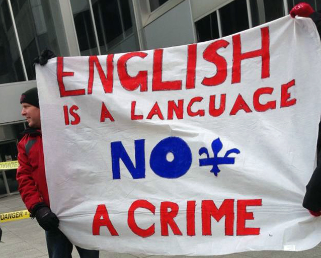 Ontario & Quebec Canadians demand that Marois cease efforts to criminalize English language