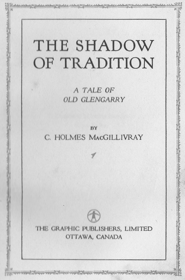 Early Glengarry Book Title Page edited