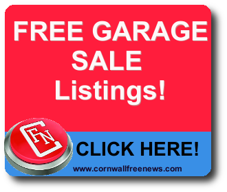 FREE GARAGE SALE Listings on The Cornwall Free News  MAY 17, 2017