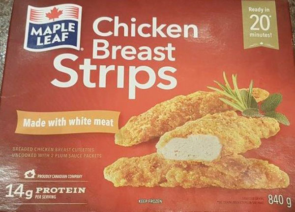 National CFIA Food Recall – Maple Leaf Chicken Strips STAPH Bacteria 110217