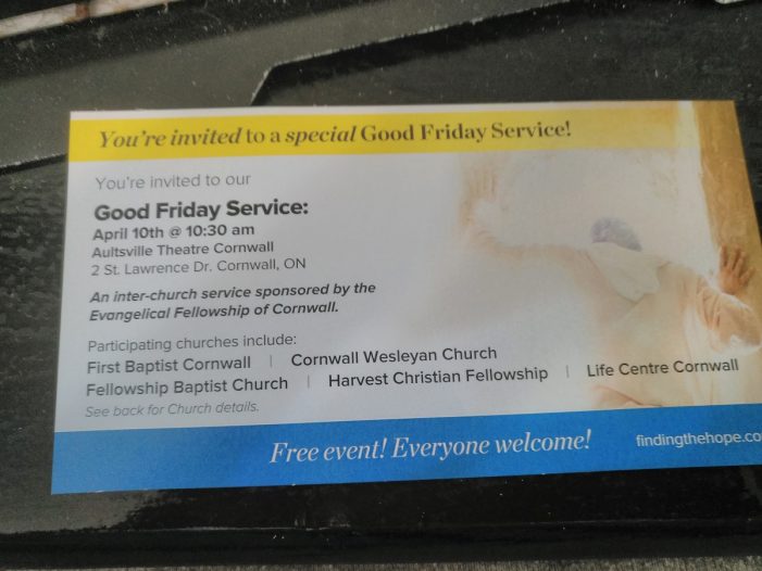 5 Cornwall Churches Send out Canada Post Mailer Inviting People to Event on April 10th Against Emergency COVID 19 Coronavirus Orders 033120